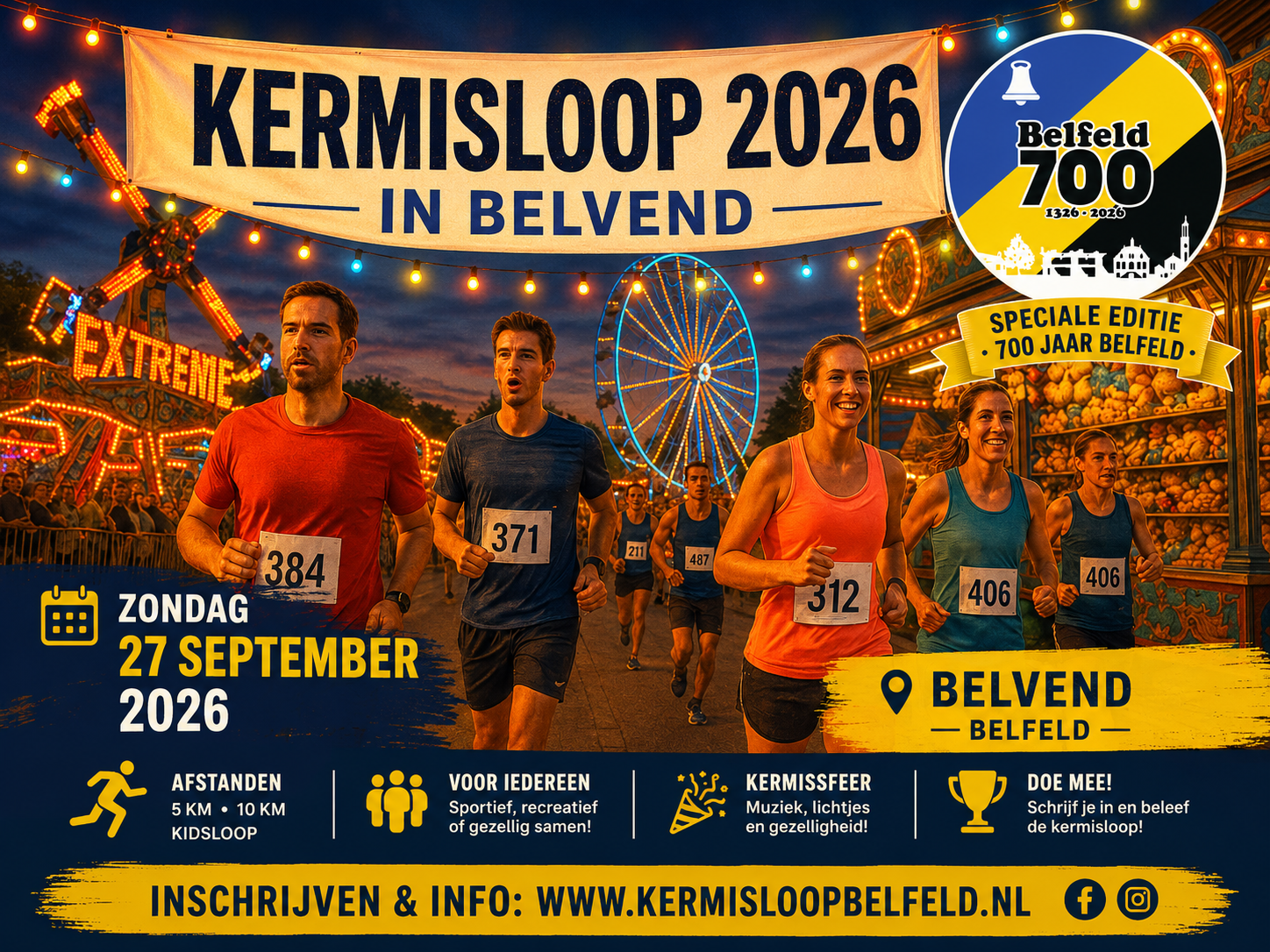 Kermisloop 2026 in Belvend tijdens de speciale editie 700 jaar Belfeld