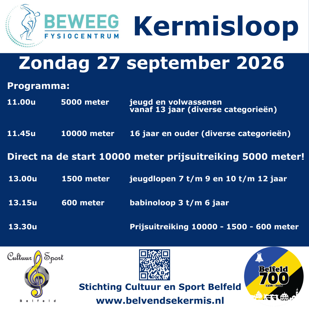 Nederlands programma Kermisloop 2026